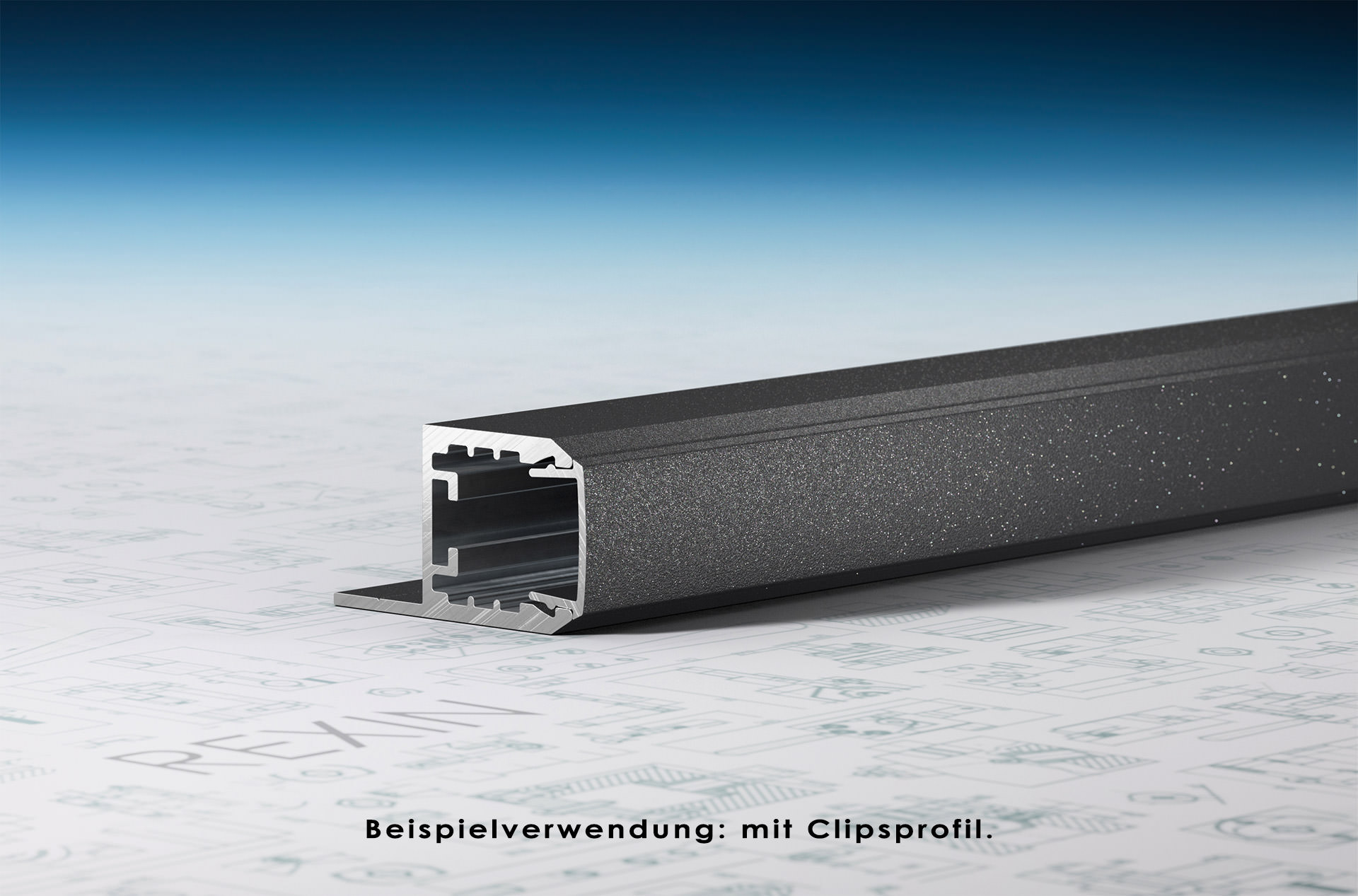 stuhlprofil-mit-clipsprofil REXOboard® Alu-Stuhl-Profil mit LED-Aufnahme, anthrazit