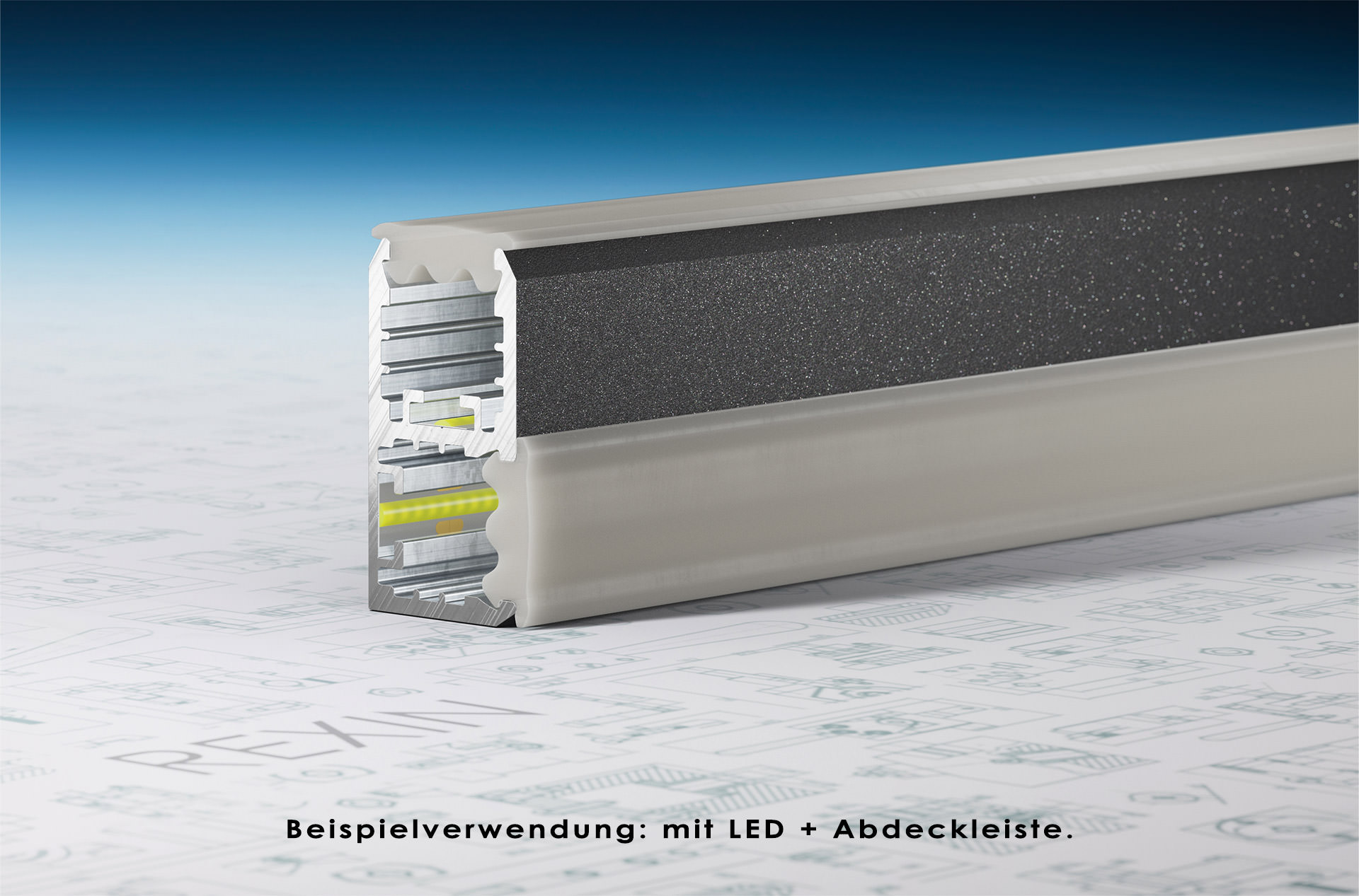 90-grad-schiene-nutdichtung-hell REXOboard® Alu-90°-Eckprofil mit LED-Aufnahme, weiß