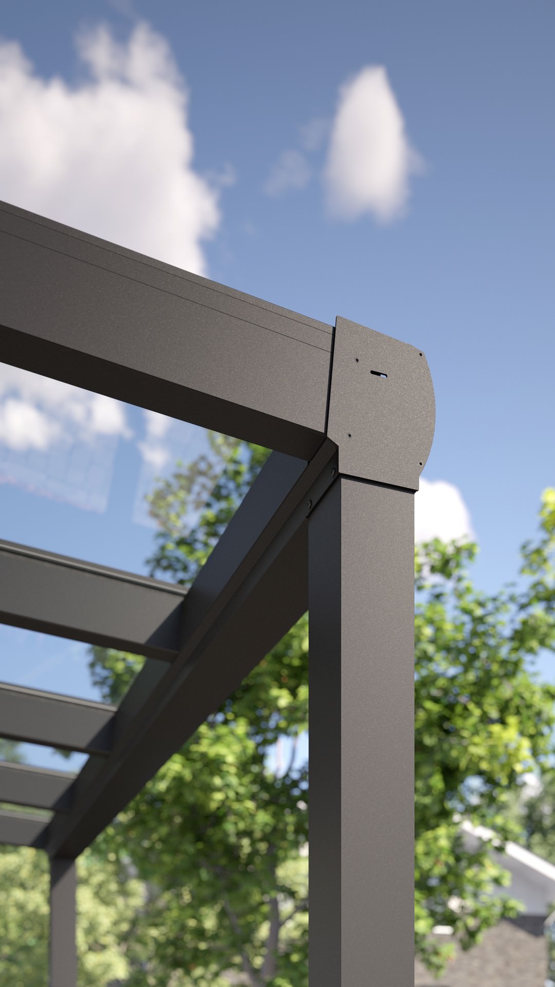 REXOvita® VSG Haustür-Vordach mit Wandpfosten, 1,5m x 1,5m