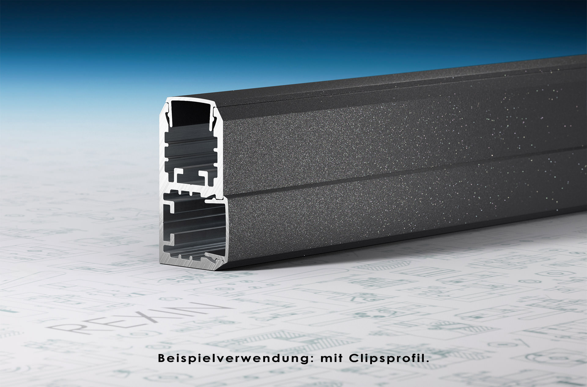 90-grad-profil-mit-clipsprofil_01 REXOboard® Alu-90°-Eckprofil mit LED-Aufnahme, anthrazit
