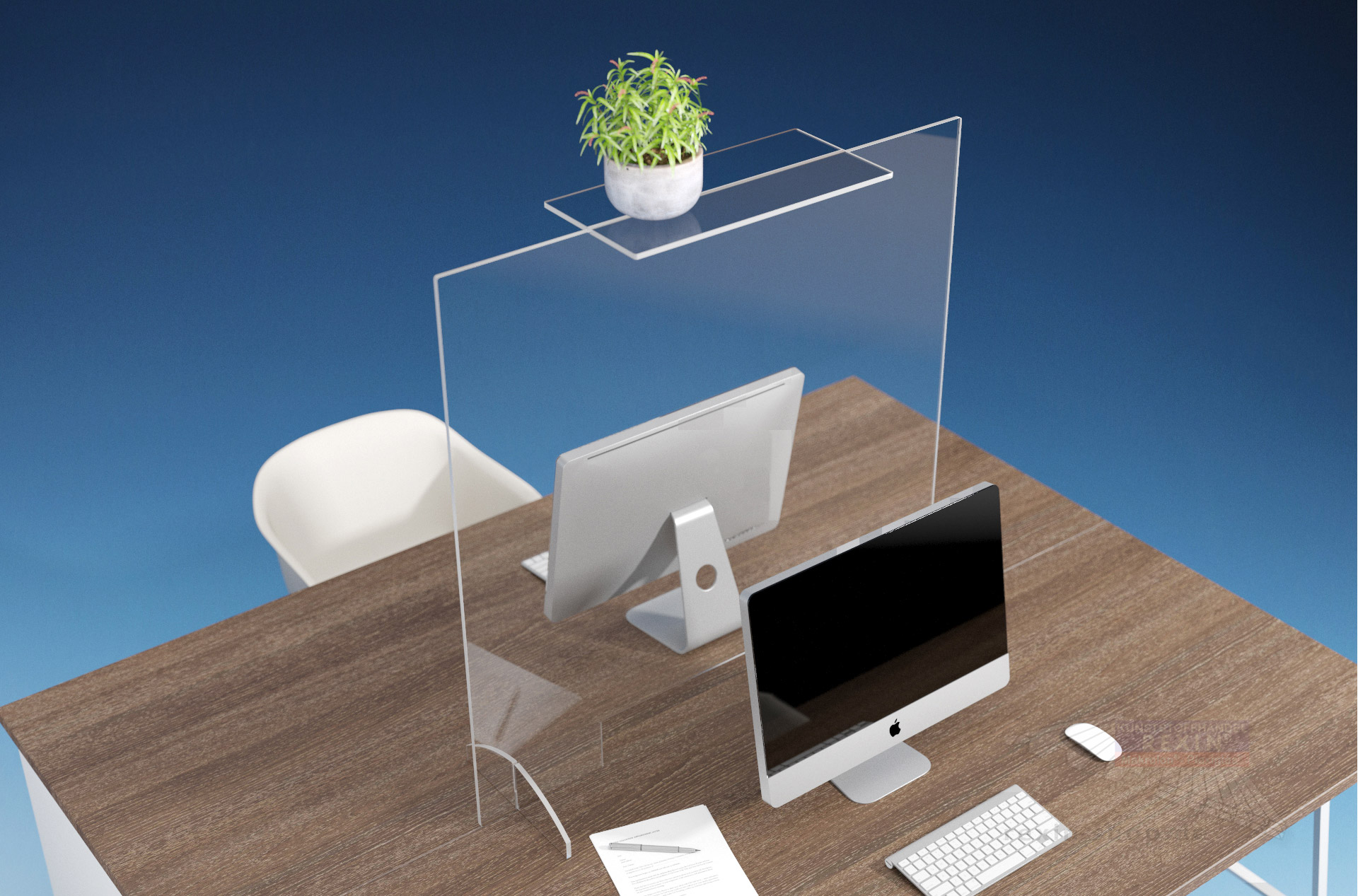 Spuckschild Niesschutz für Büros, Doppel-Arbeitsplätze, Kundenberatung