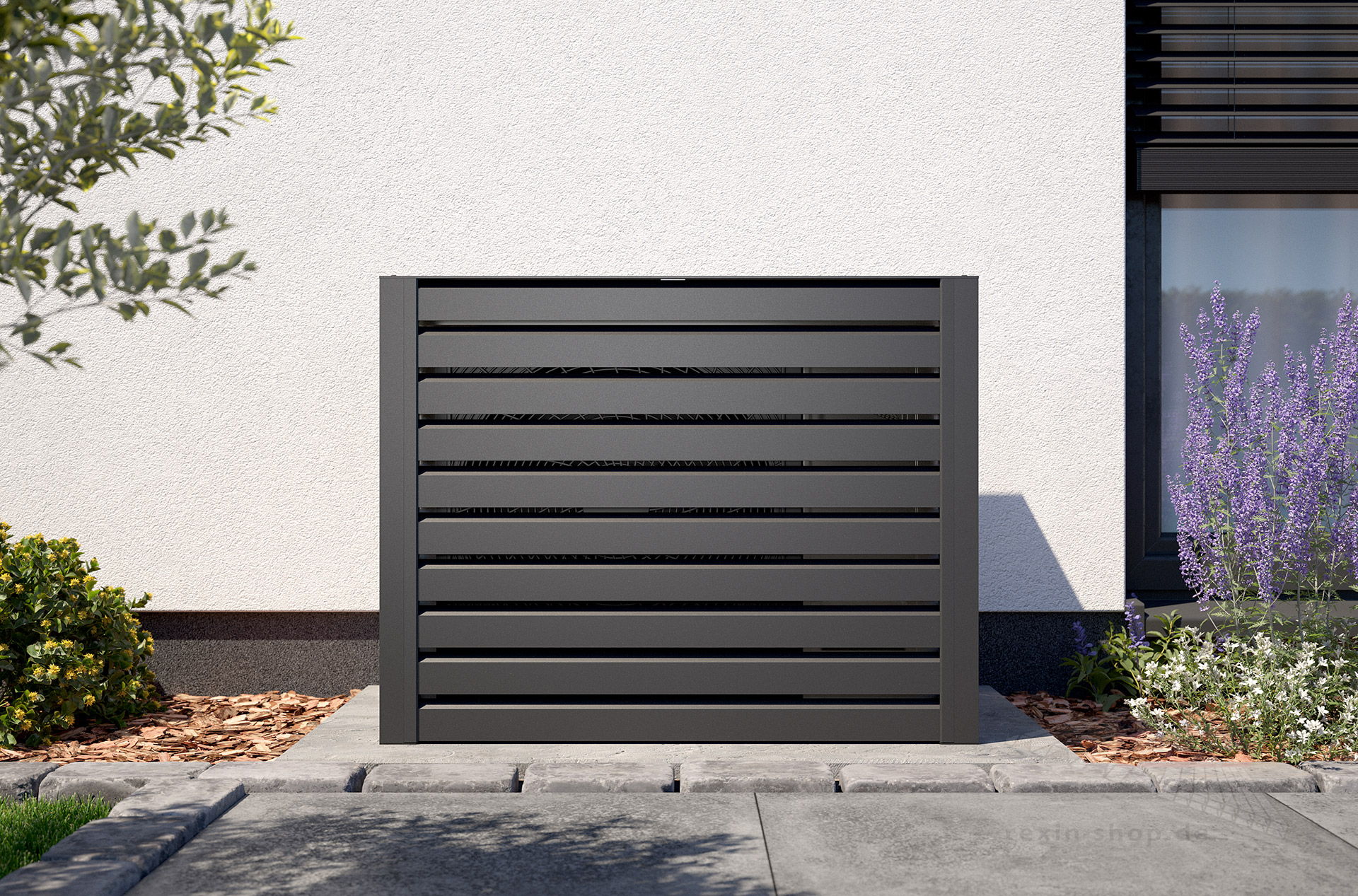 REXOenergy® Wärmepumpenverkleidung, Anthrazit - Rhombus Anthrazit