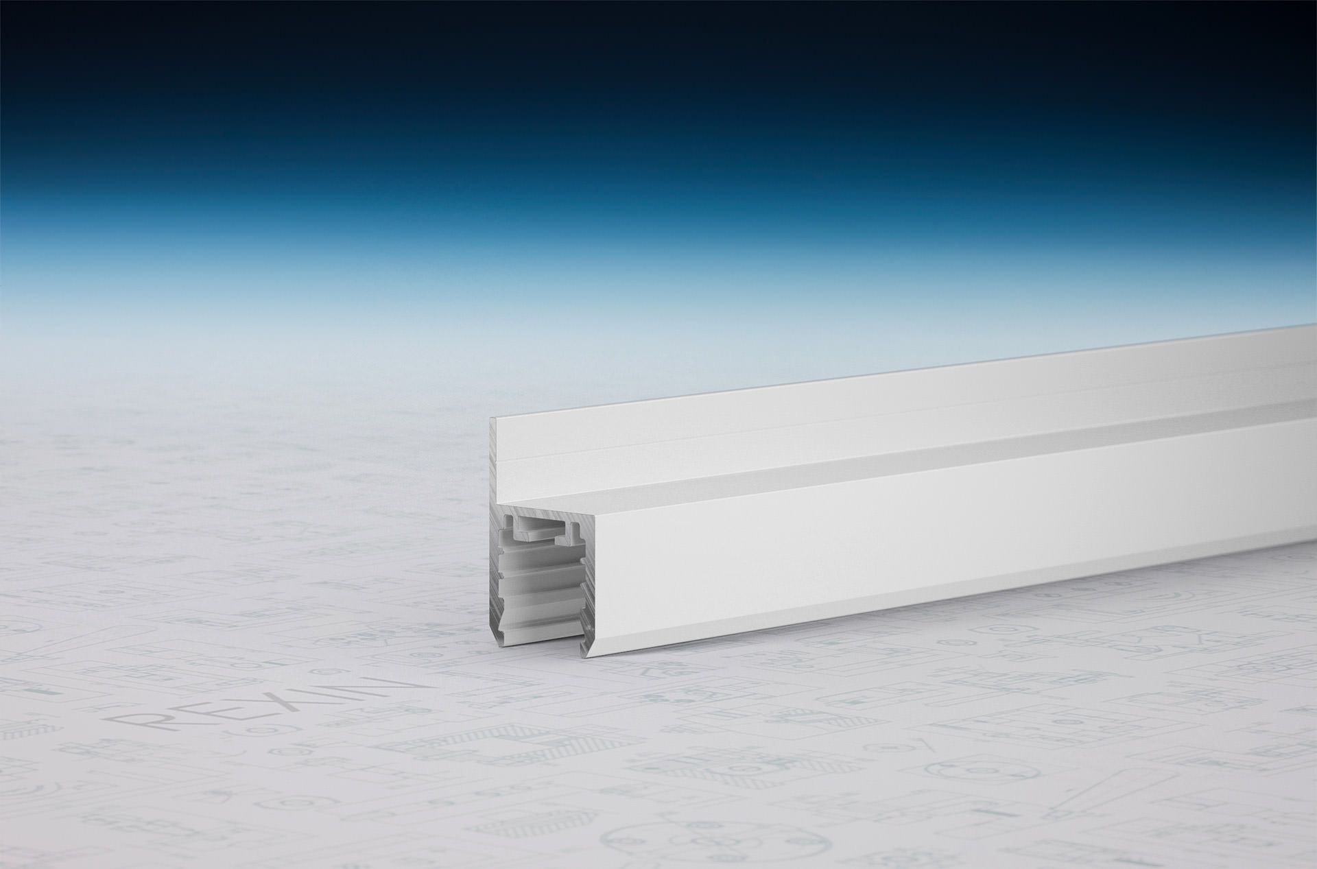 REXOboard® Alu-Stuhl-Profil mit LED-Aufnahme, weiß