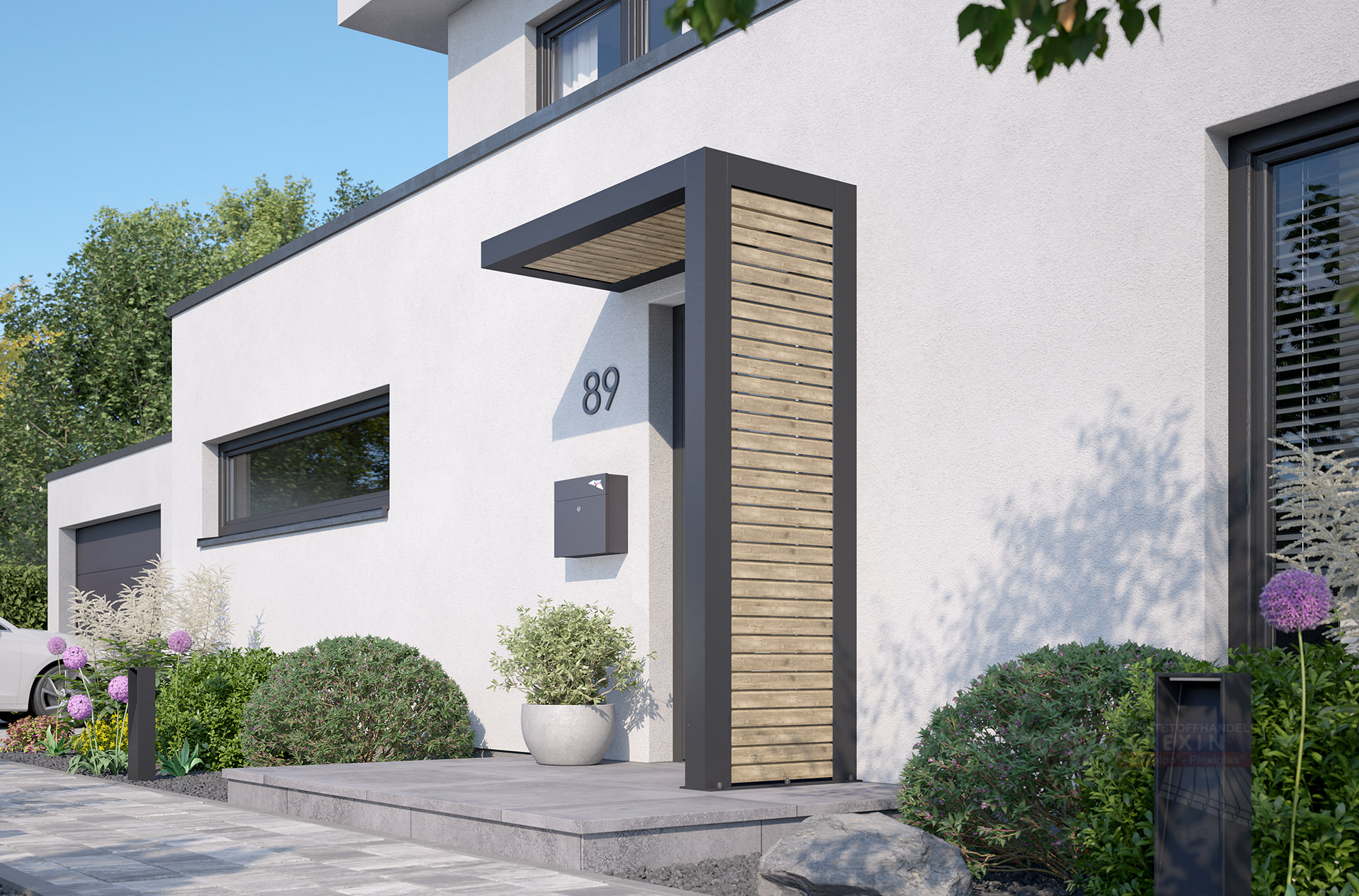 rexolife_1500x800_db703_rhombusprofile_treibholz_rhombusprofile_treibholz_rechts_kamera_b_klein REXOlife® Haustür-Vordach, Dach: Rhombus ,Treibholz – Seitenteil: Rhombus, Treibholz