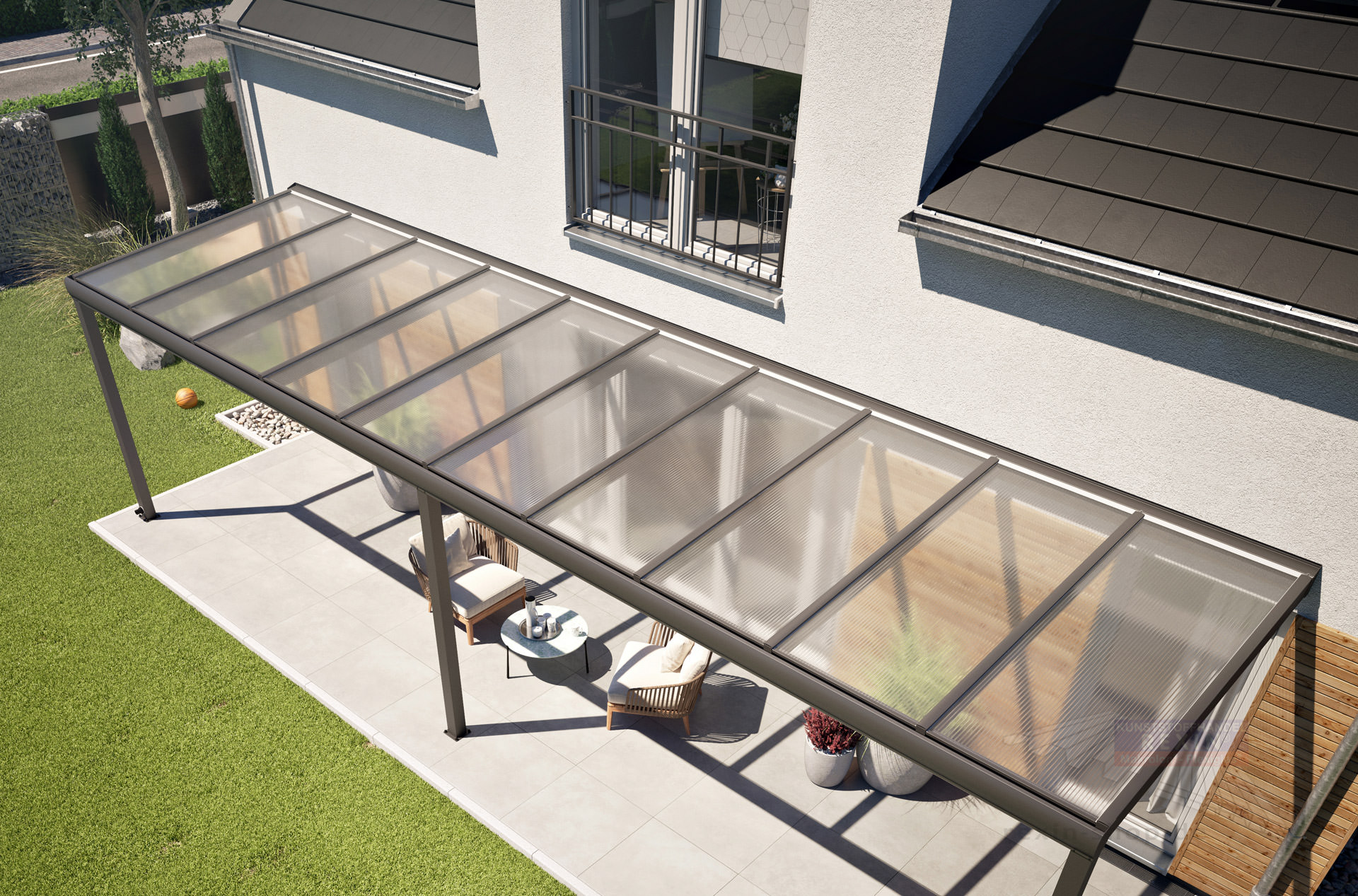 Alu-Terrassendach REXOpremium 10x2mAlu-Terrassendach REXOpremium 10x2m
