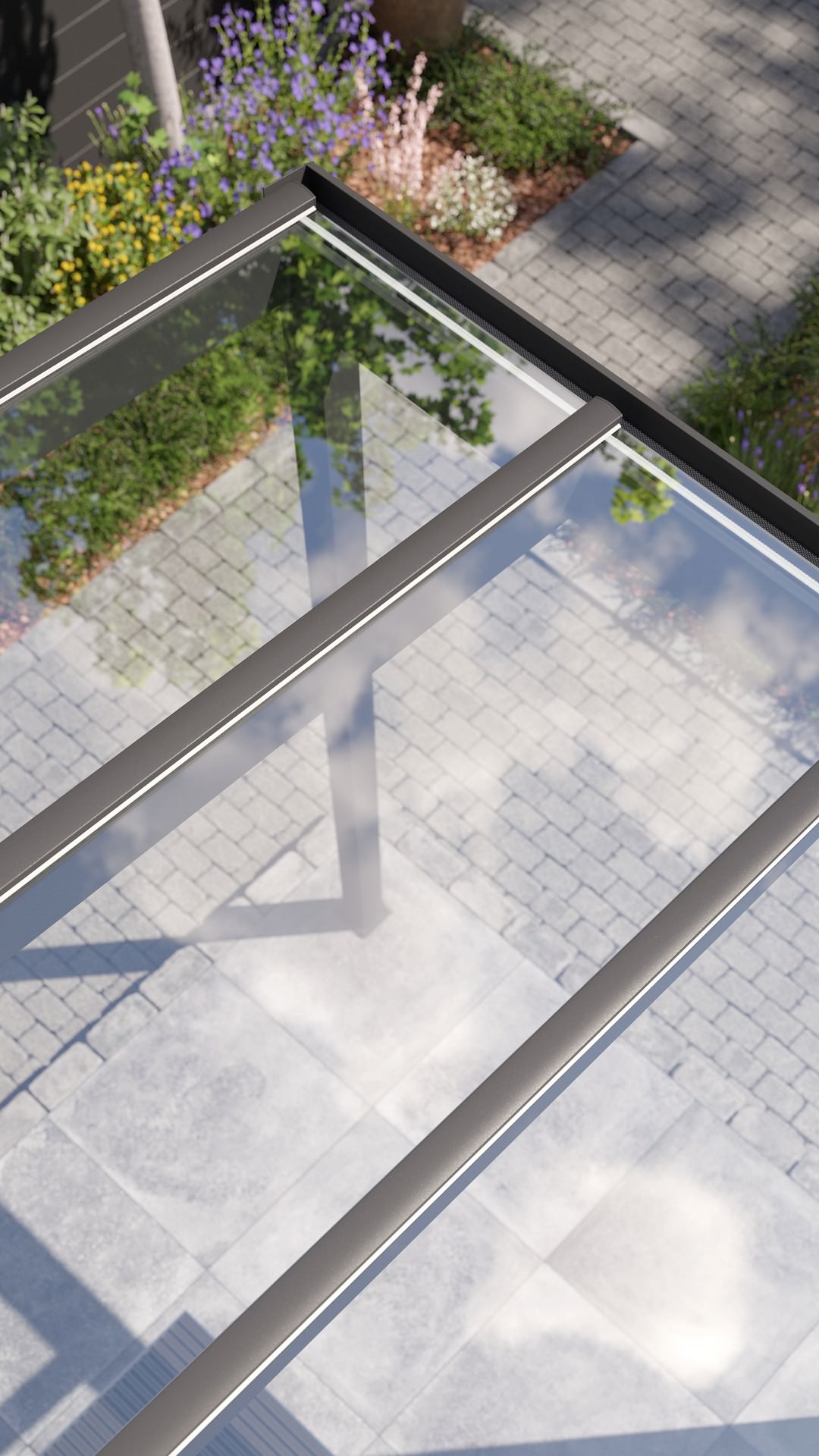 REXOvita® VSG Haustür-Vordach mit Wandpfosten, 3m x 3m