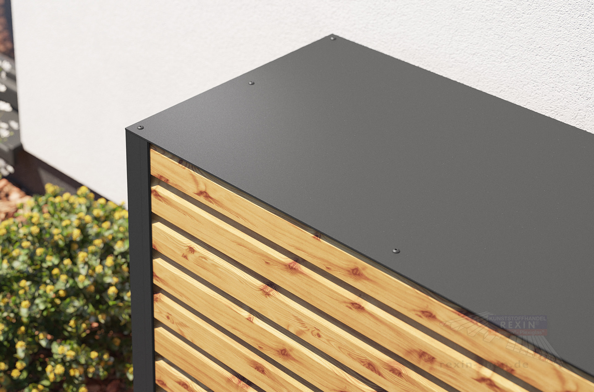 REXOenergy® Wärmepumpenverkleidung, Anthrazit - Rhombus Fichte
