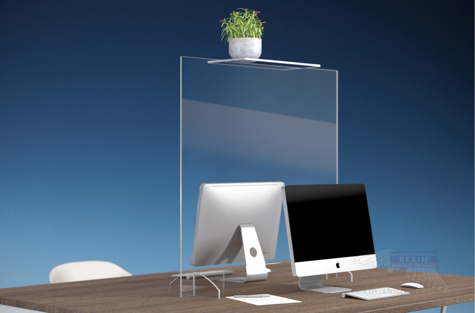 Spuckschild Niesschutz für Büros, Doppel-Arbeitsplätze, Kundenberatung