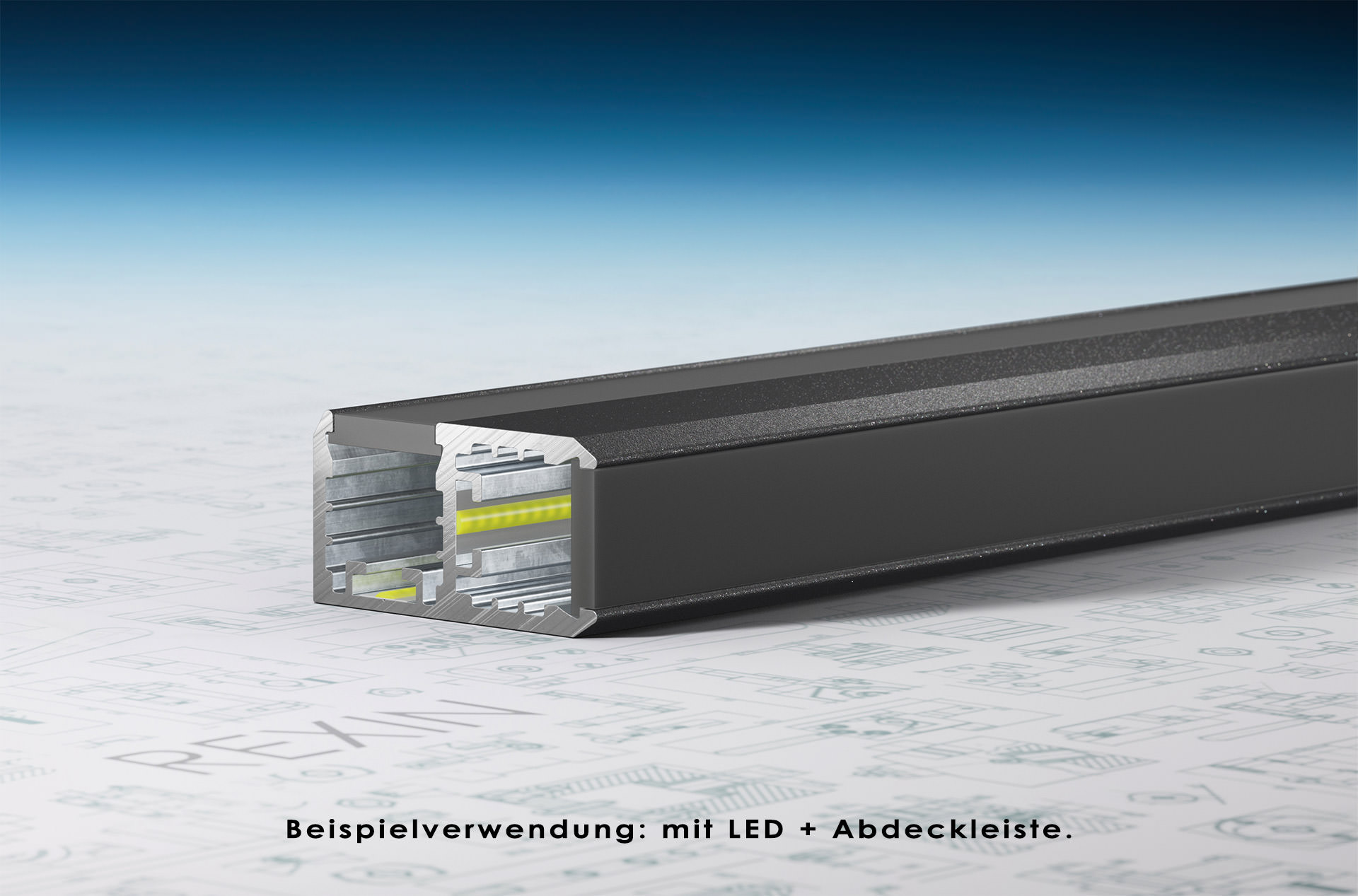 90-grad-schiene-plexi-grau-hell-02 REXOboard® Alu-90°-Eckprofil mit LED-Aufnahme, weiß