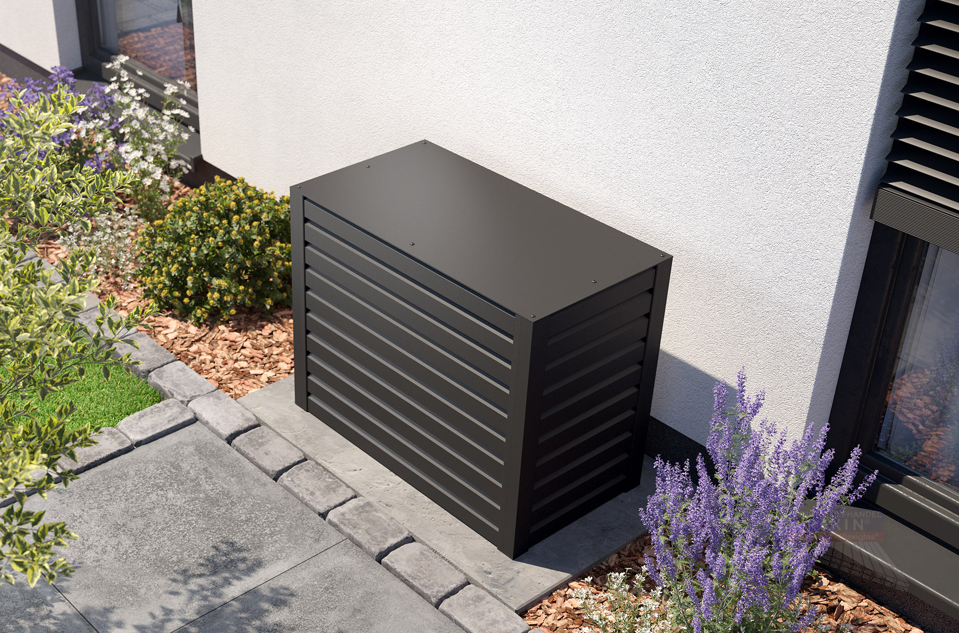 REXOenergy® Wärmepumpenverkleidung, Anthrazit - Rhombus Anthrazit
