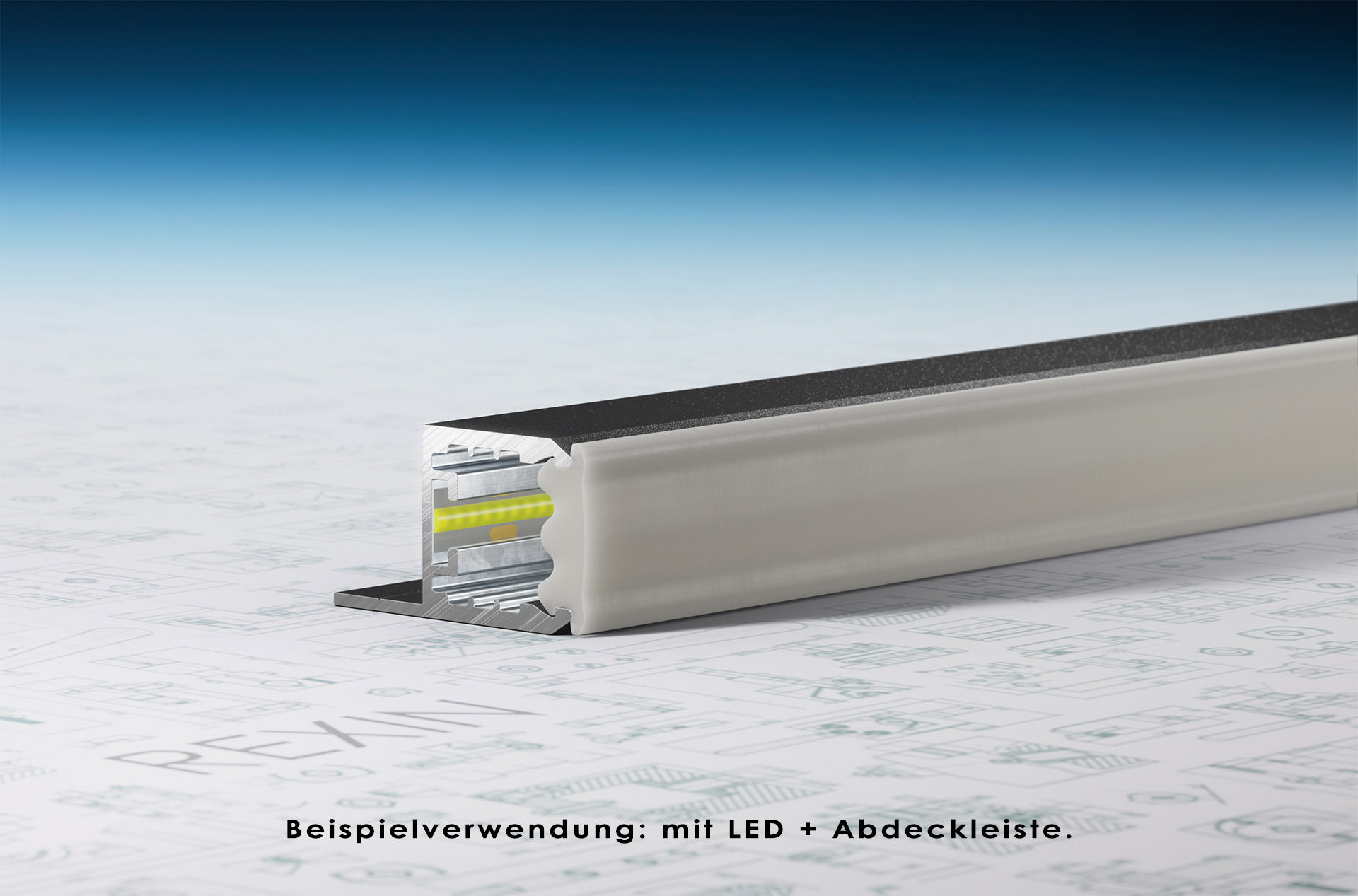 REXOboard® Alu-Stuhl-Profil mit LED-Aufnahme, weiß