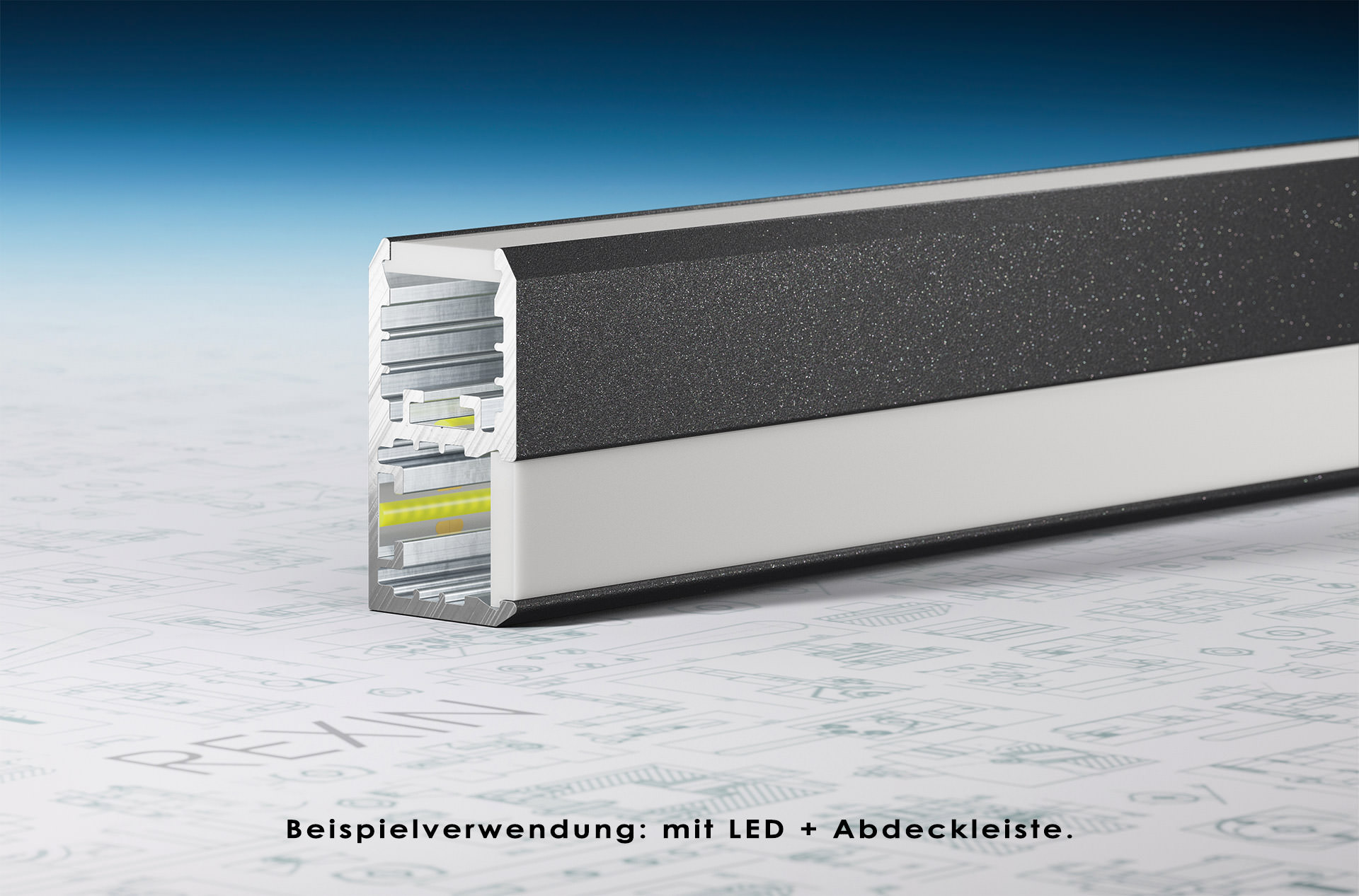 90-grad-schiene-plexi-weiss-hell REXOboard® Alu-90°-Eckprofil mit LED-Aufnahme, weiß