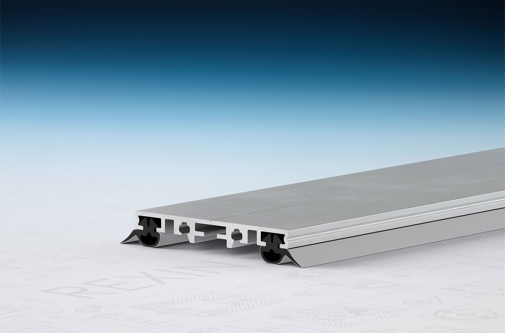 rexosystem-ez-verbinder-16-25mm-schraubkanal REXOsystem EZ Alu-Verbinder-Profil (Oberteil) für Stegplatten