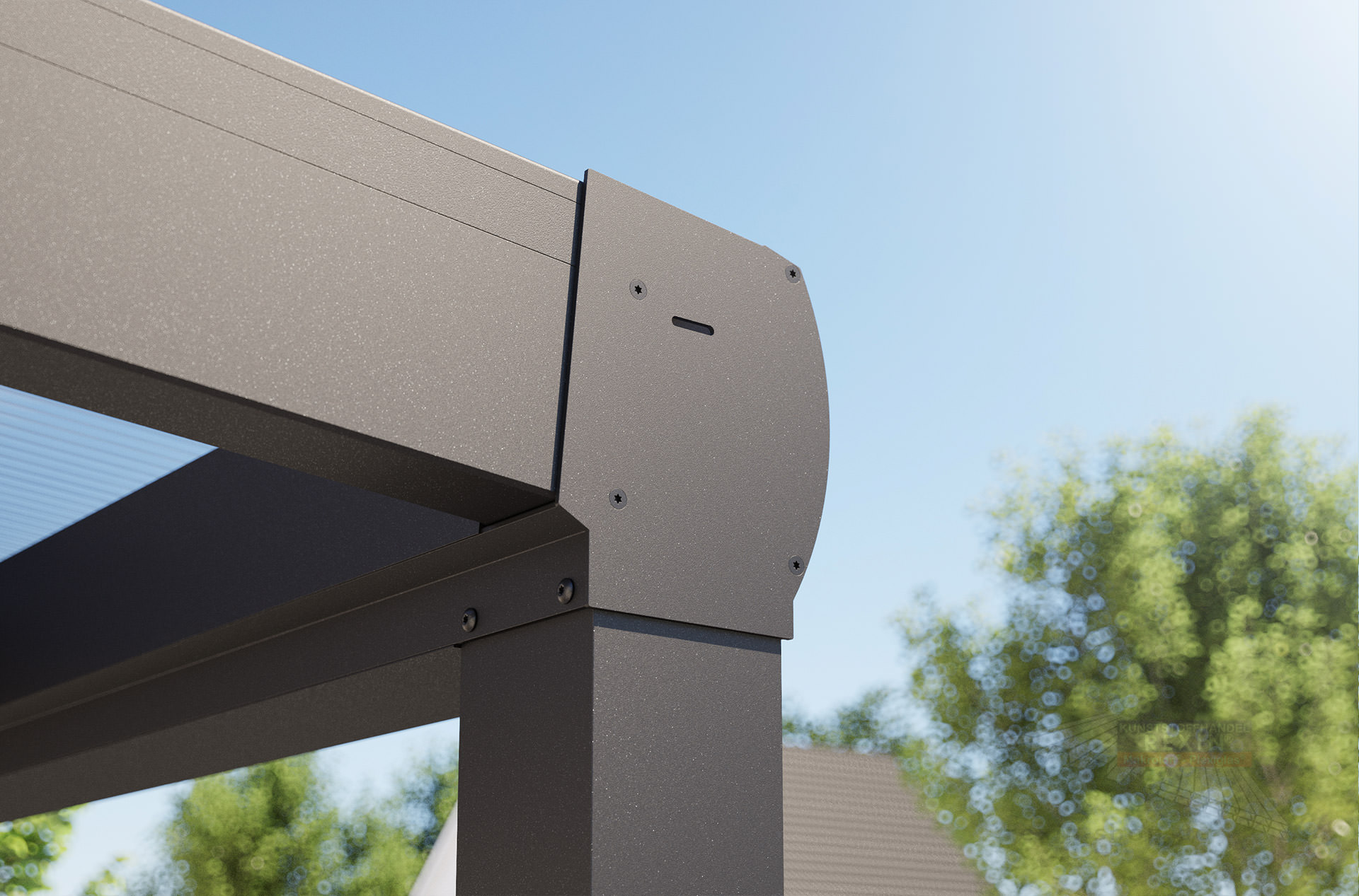 REXOvita® Alu Haustür-Vordach mit Wandpfosten, 1,5m x 1,5m