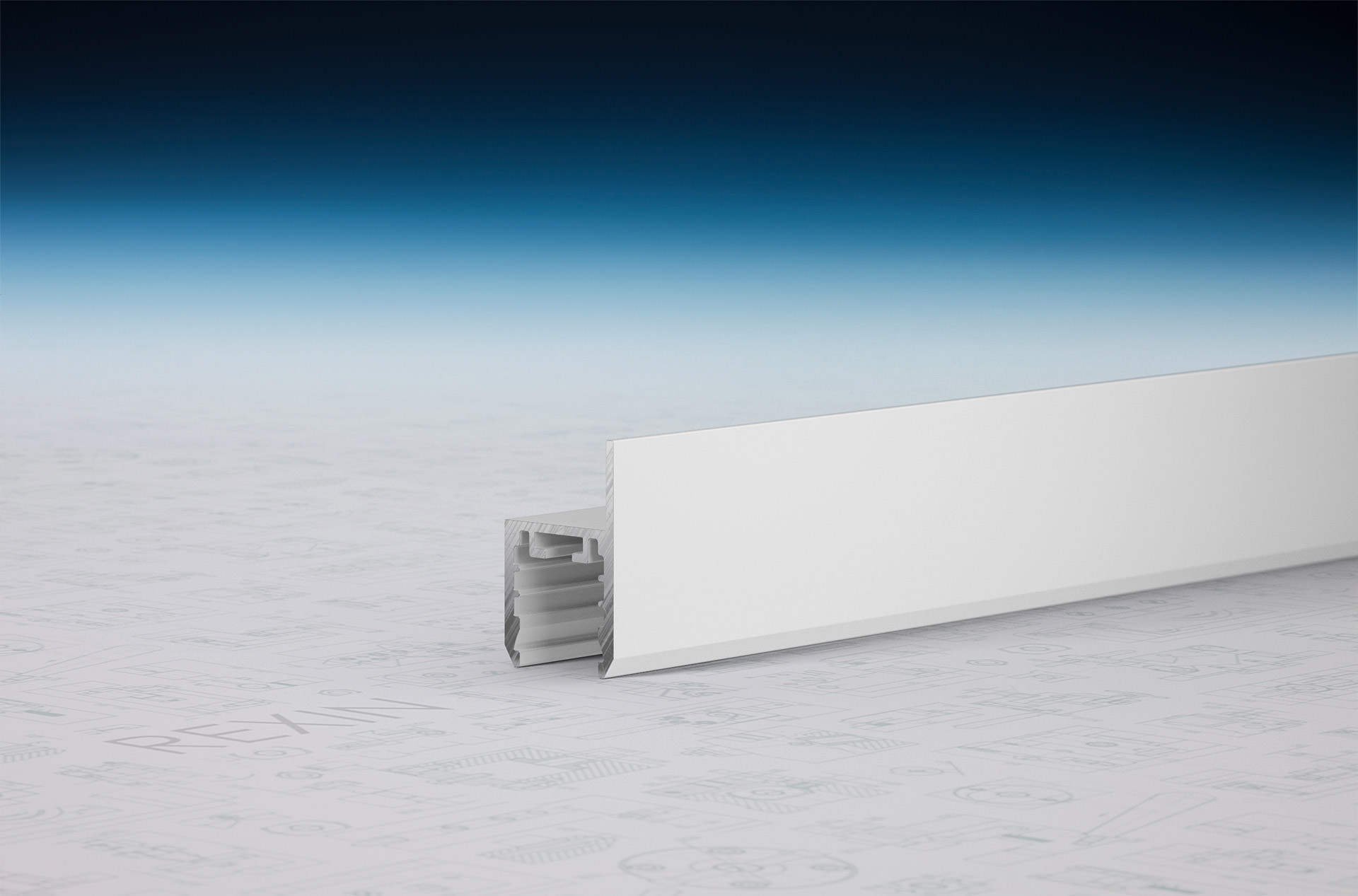 REXOboard® Alu-Stuhl-Profil mit LED-Aufnahme, weiß