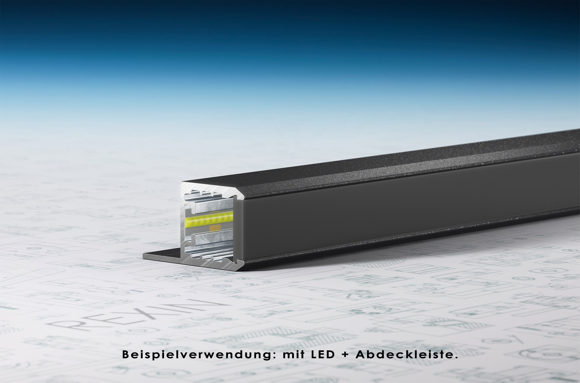 REXOboard® Alu-Stuhl-Profil mit LED-Aufnahme, weiß